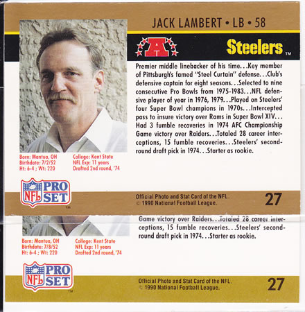 1990 ProSet Jack Lambert