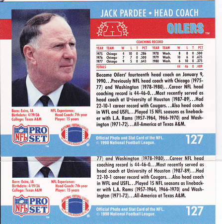 1990 ProSet Jack Pardee