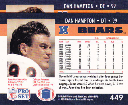 1990 ProSet Dan Hampton