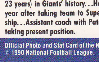 1990 ProSet Giants Team