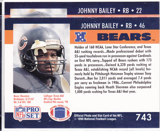 1990 ProSet Johnny Bailey