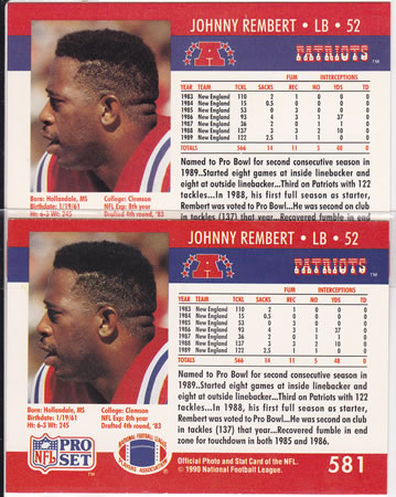 1990 ProSet Johnny Rembert